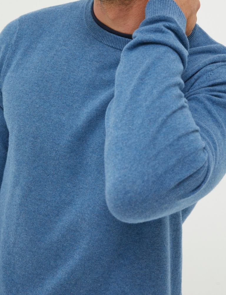 Cotton Rich Ribbed Crew Neck Jumper 4 of 6