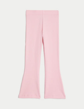 Cotton Rich Ribbed Flared Leggings (2-8 Yrs) Image 2 of 4