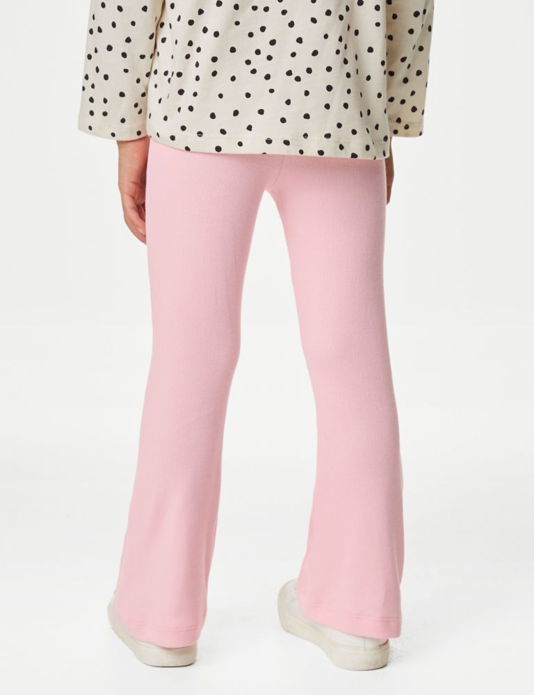 Cotton Rich Ribbed Flared Leggings (2-8 Yrs) 4 of 4
