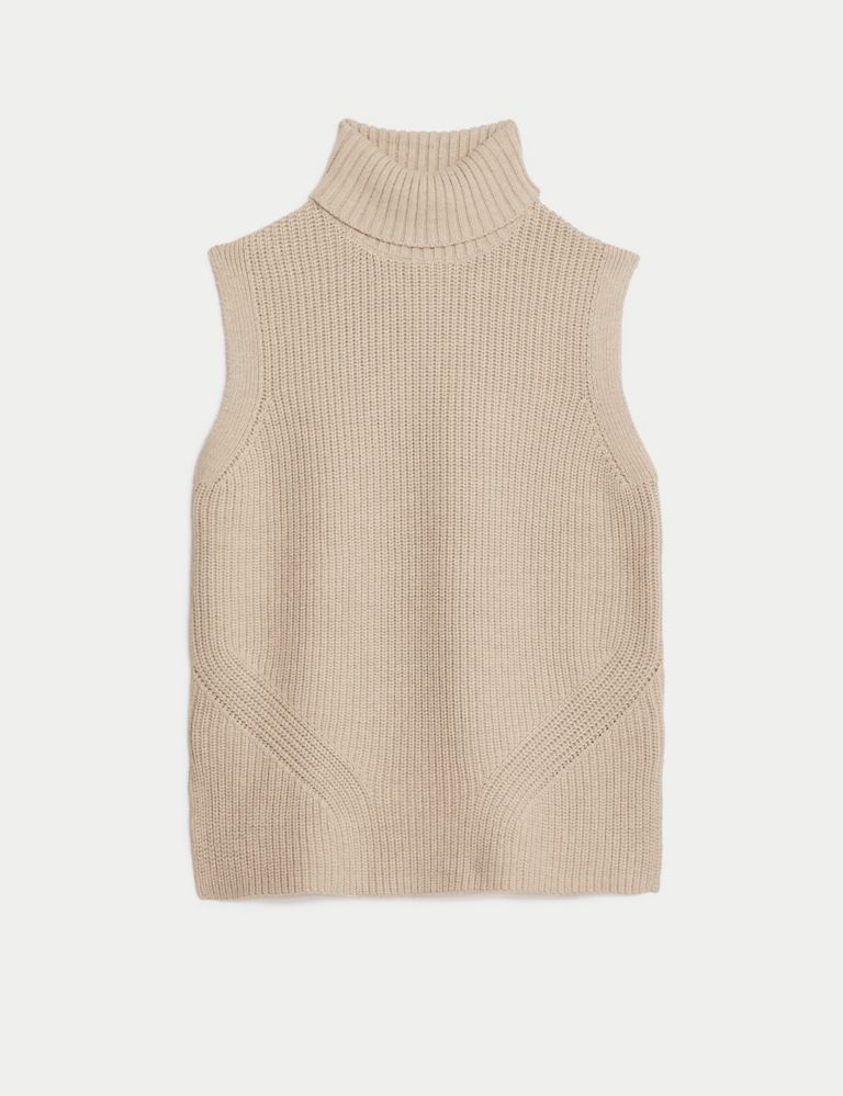 Cotton Rich Ribbed Knitted Vest With Merino Wool | M&S Collection