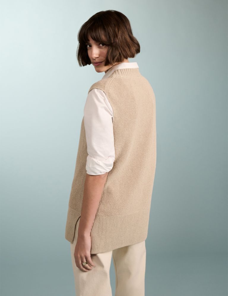 Cotton Rich Ribbed Knitted Vest 3 of 5