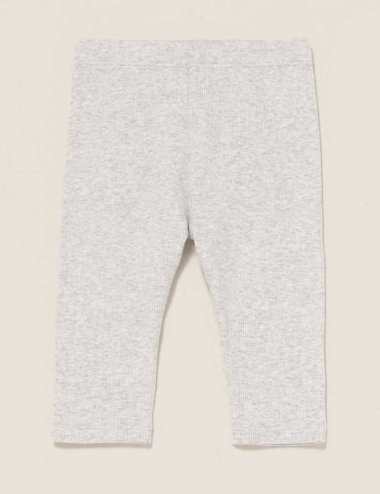 Cotton Rich Ribbed Leggings (0-3 Yrs) | M&S Collection | M&S