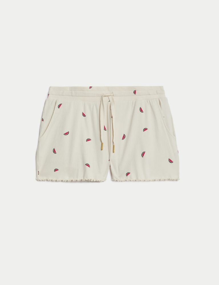 Cotton Rich Ribbed Lounge Pyjama Shorts 2 of 5