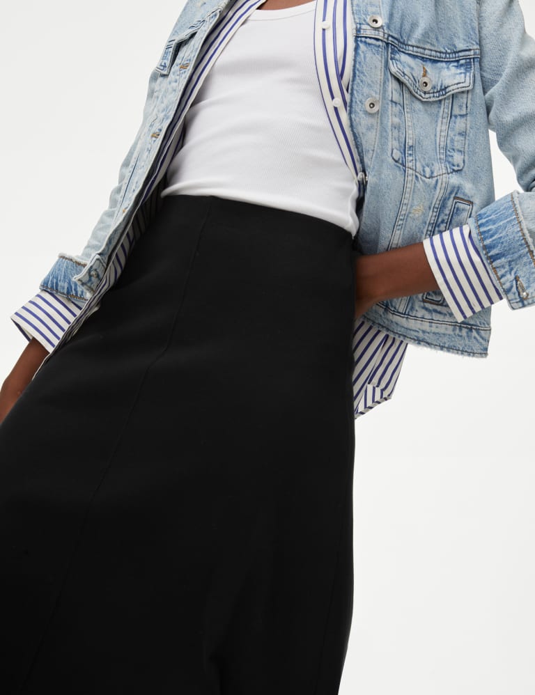 Cotton Rich Ribbed Midi A Line Skirt M S Collection M S