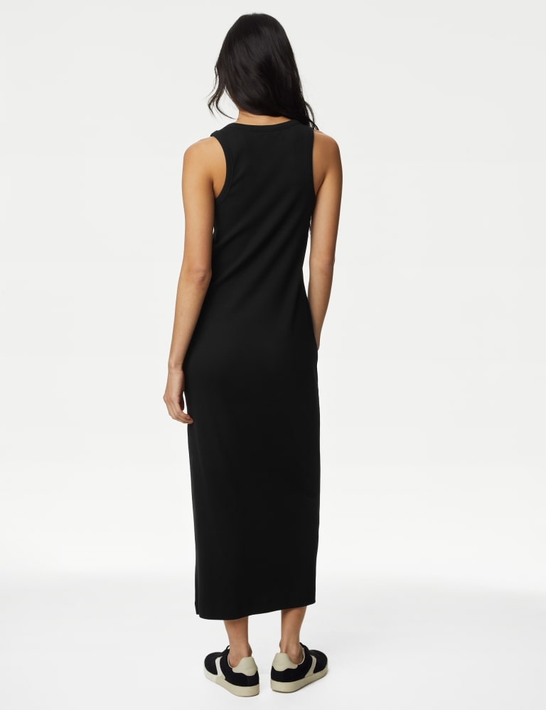 Cotton Rich Ribbed Midi Bodycon Dress | M&S Collection | M&S