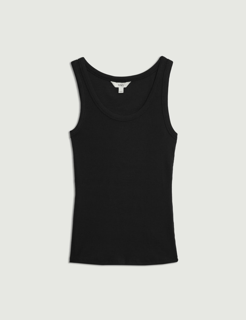 Cotton Rich Ribbed Slim Fit Vest Top 1 of 5