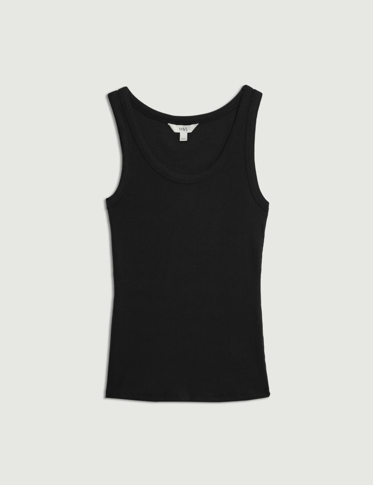 Cotton Rich Ribbed Slim Fit Vest Top 1 of 1