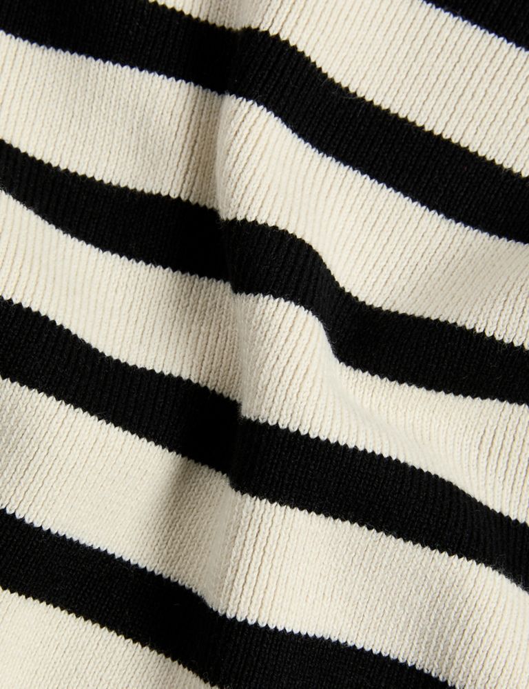 Cotton Rich Ribbed Striped Knitted Top 6 of 6