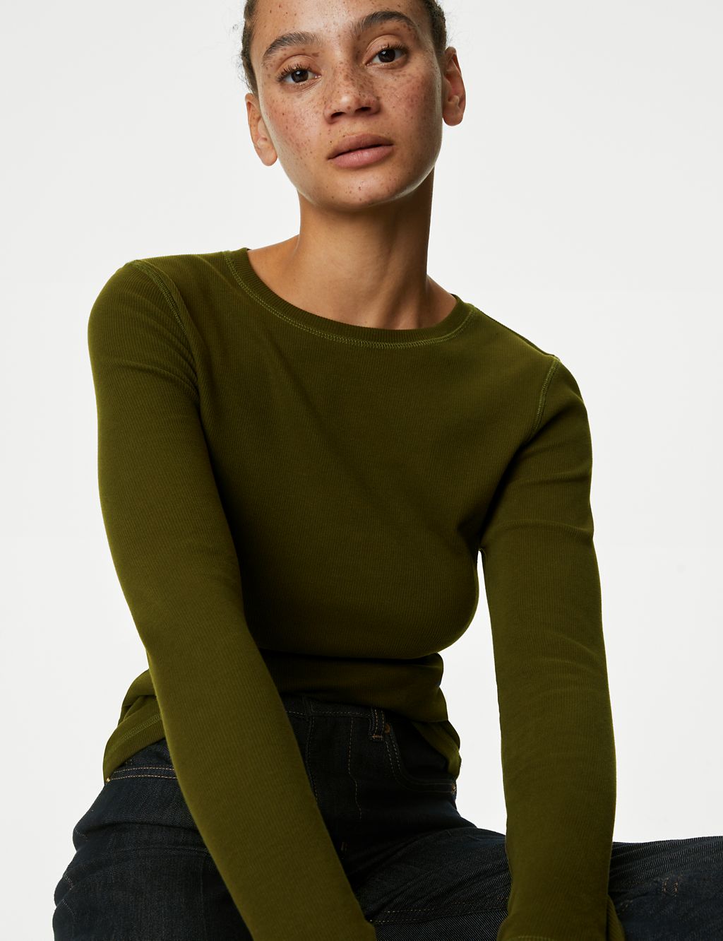 Cotton Rich Ribbed Top 2 of 5