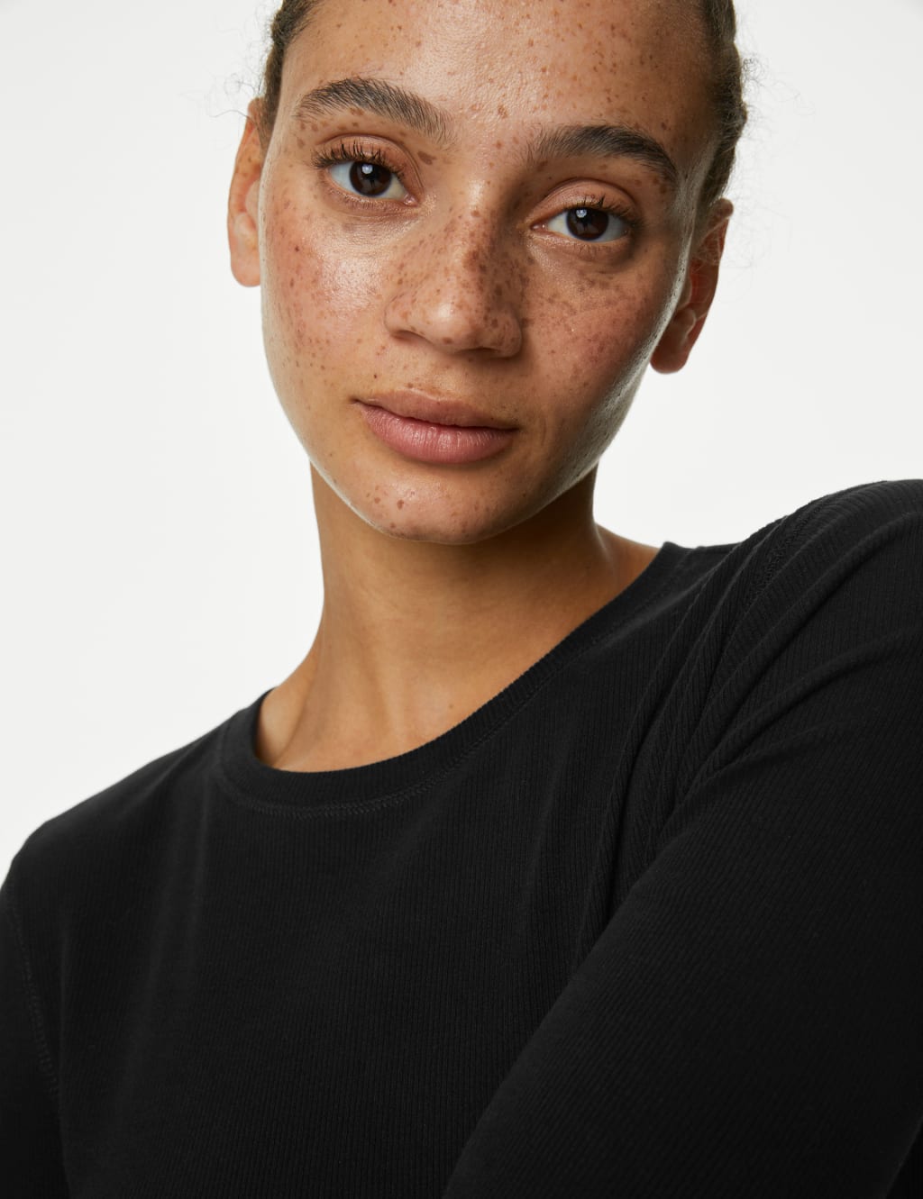 Cotton Rich Ribbed Top M&S Collection M&S