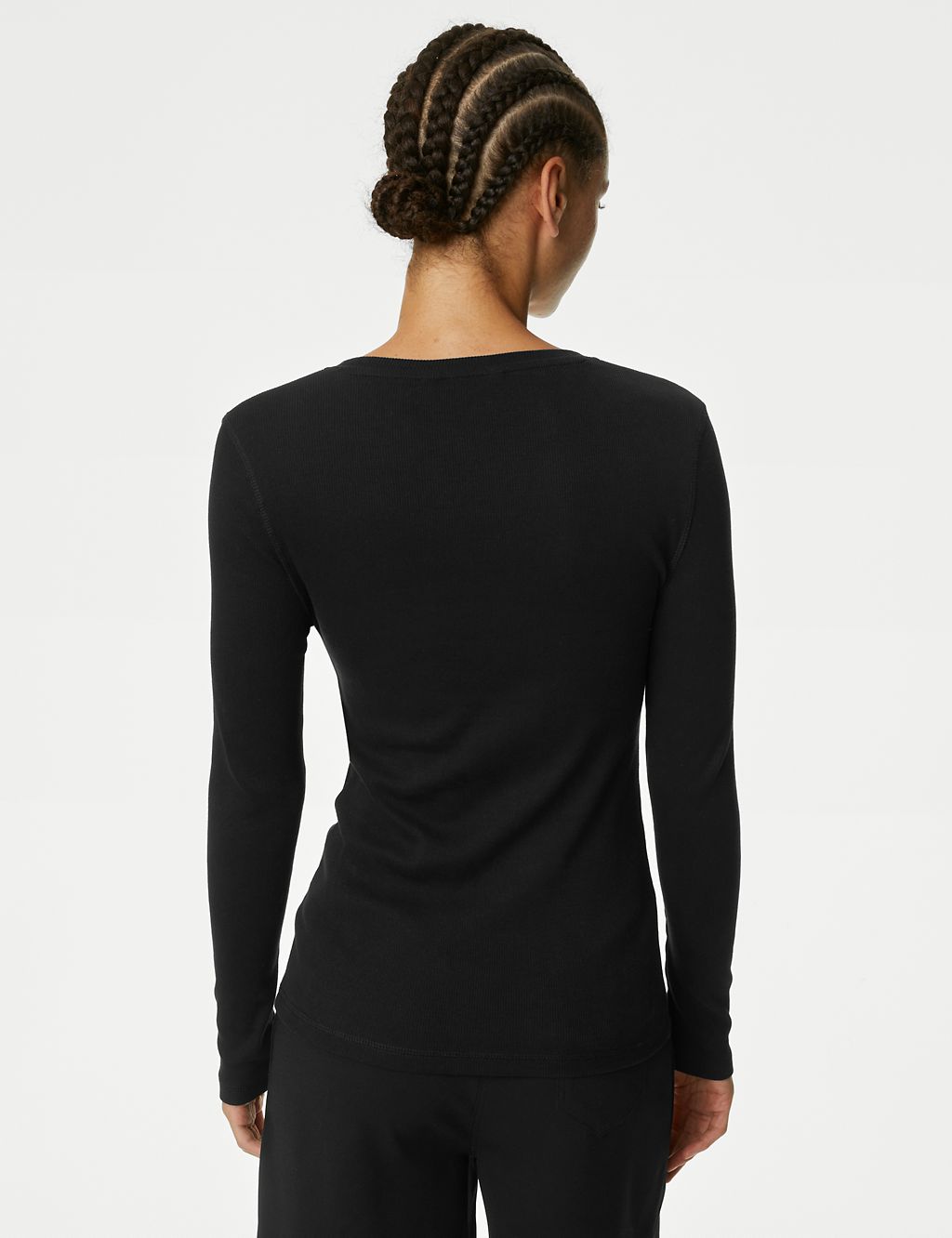Cotton Rich Ribbed Top | M&S Collection | M&S