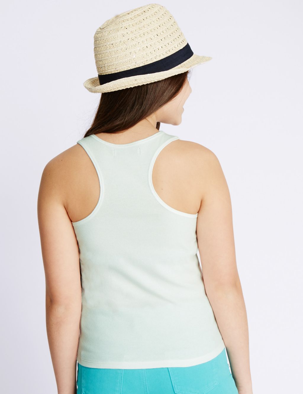 Cotton Rich Ribbed Vest Top (5-14 Years) 2 of 3