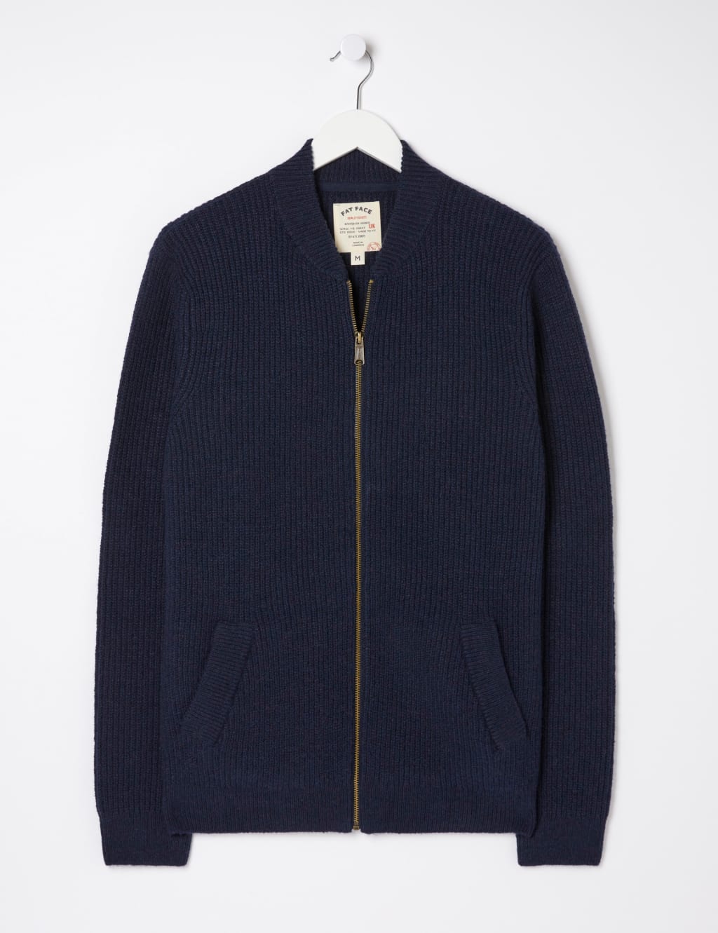 Cotton Rich Ribbed Zip Up Cardigan FatFace M&S