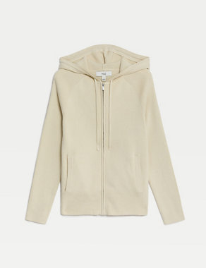 Cotton Rich Ribbed Zip Up Hoodie Image 2 of 6