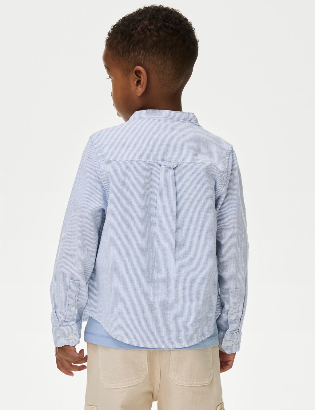 Cotton Rich Roll Sleeve Grandad Shirt (2-8 Yrs) 4 of 7
