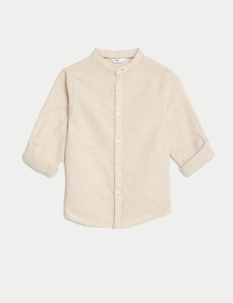 Cotton Rich Roll Sleeve Grandad Shirt (2-8 Yrs) 2 of 4