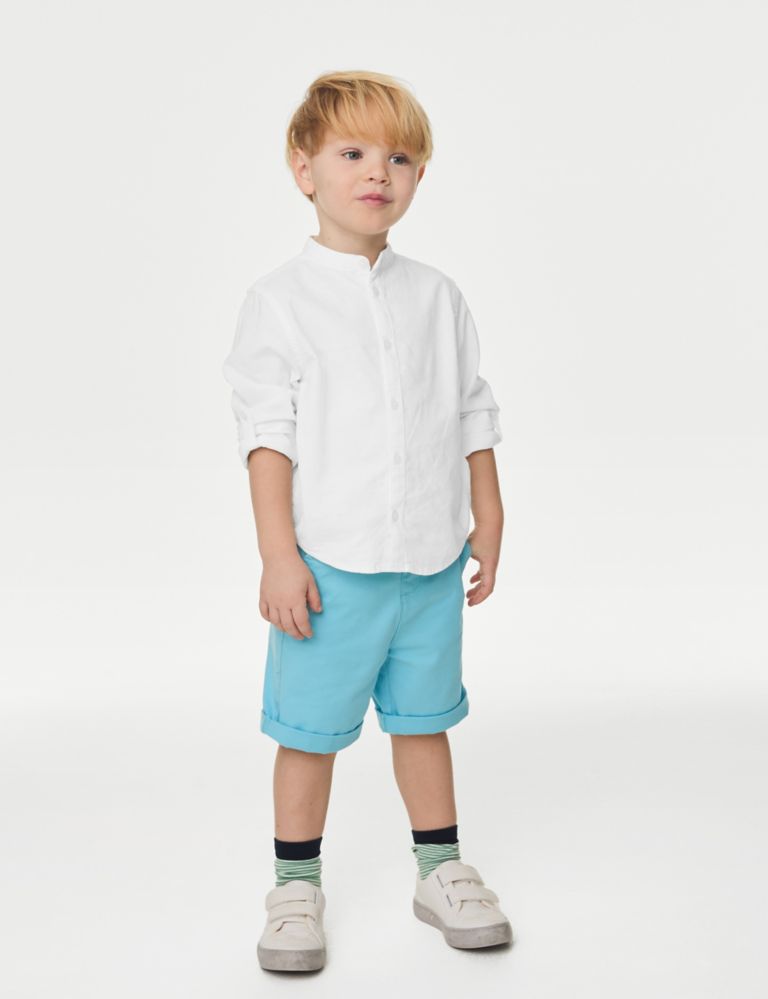 Cotton Rich Roll Sleeve Grandad Shirt (2-8 Yrs) 4 of 6