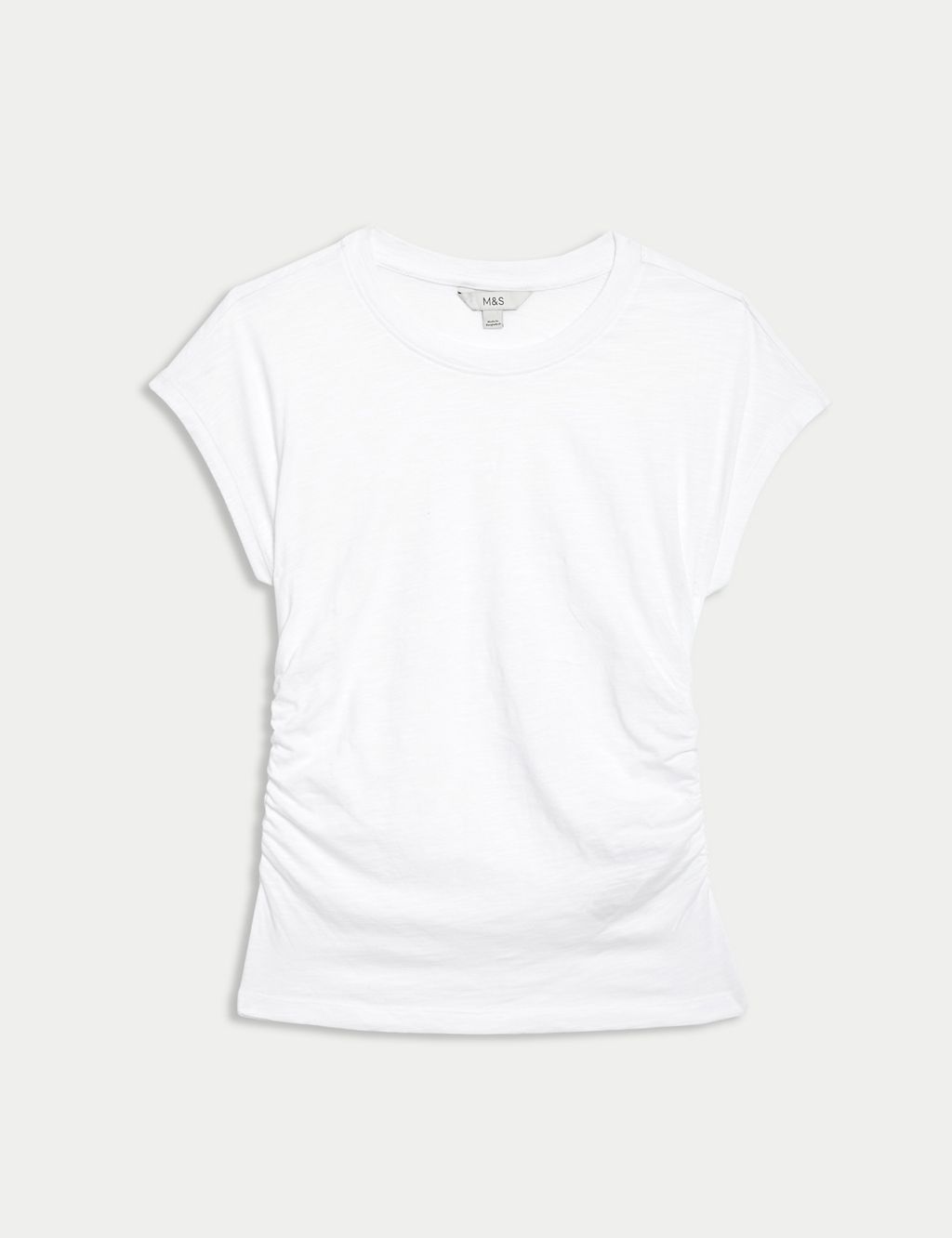 Cotton Rich Ruched T-Shirt 1 of 4