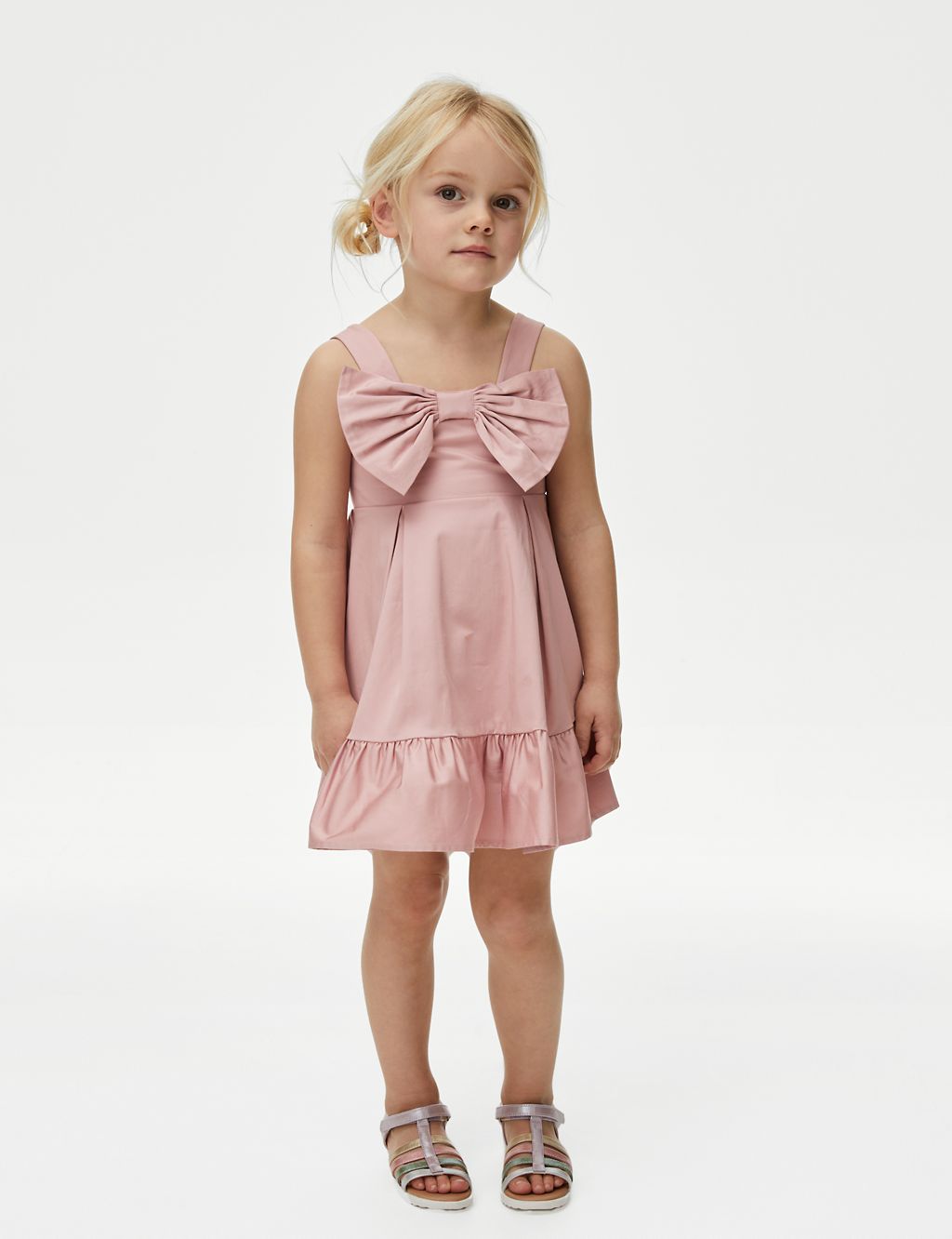 Cotton Rich Sateen Floral Dress (2-7 Yrs) 2 of 4