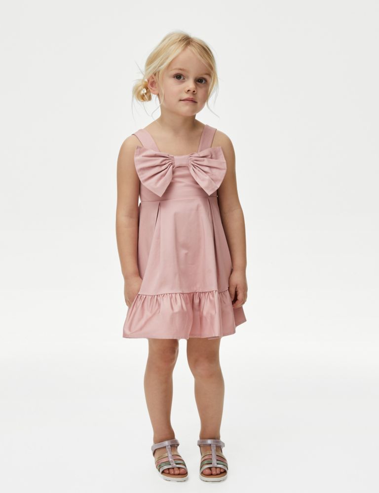 Cotton Rich Sateen Floral Dress (2-7 Yrs) 3 of 4