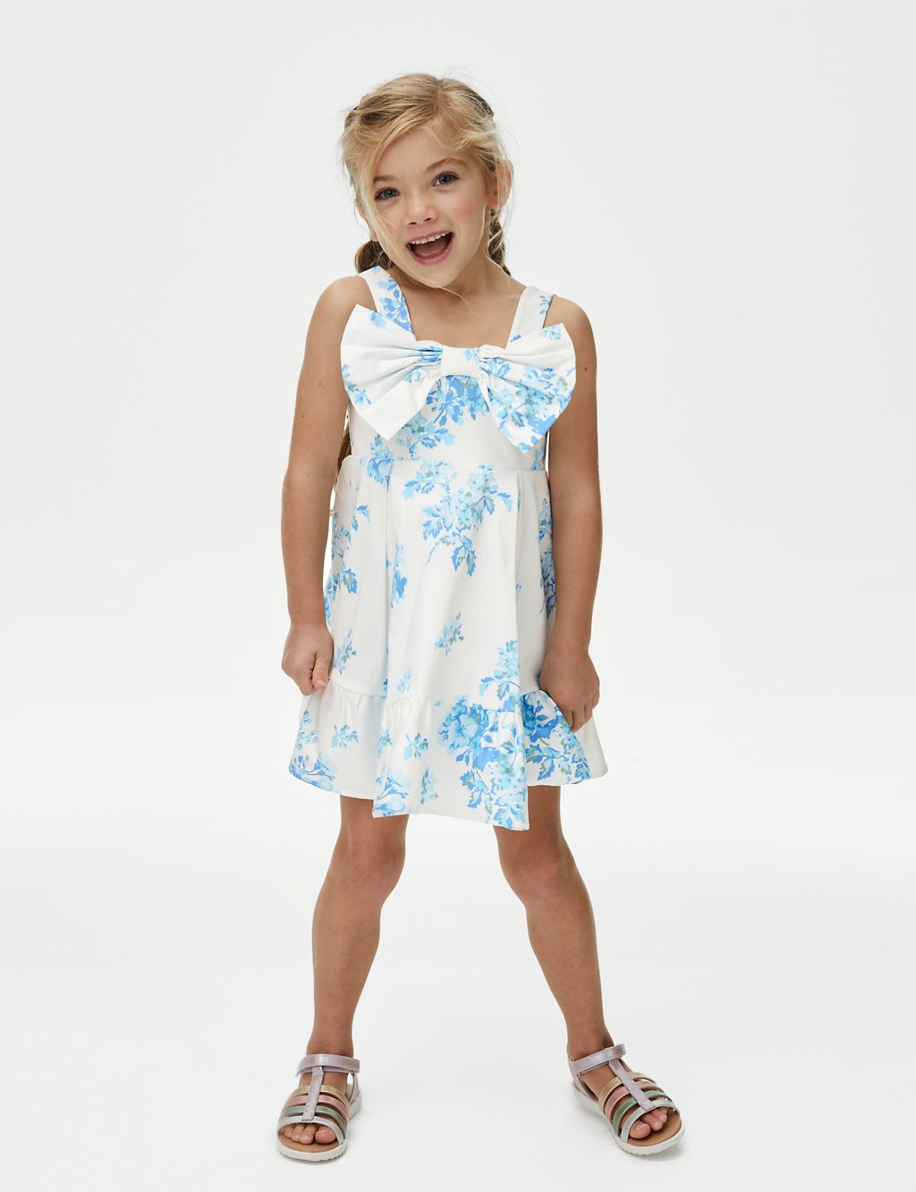 Cotton Rich Sateen Floral Dress (2-7 Yrs) 3 of 4