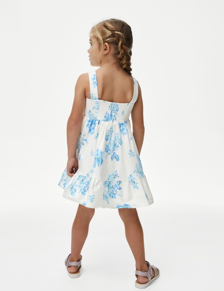Cotton Rich Sateen Floral Dress (2-7 Yrs) 4 of 4