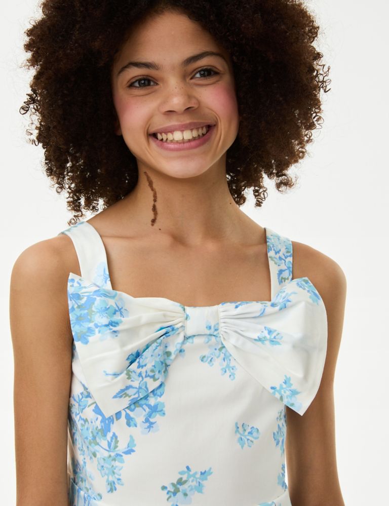 Cotton Rich Sateen Floral Dress (7-16 Yrs) 4 of 5