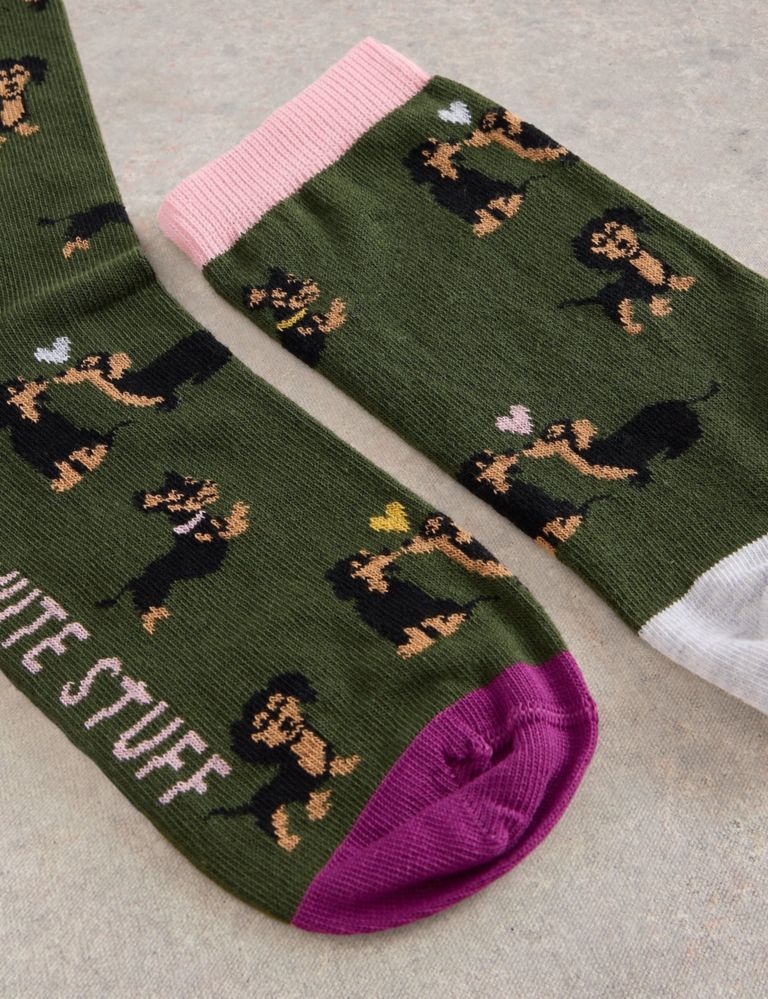 Cotton Rich Sausage Dog Ankle High Socks 2 of 2