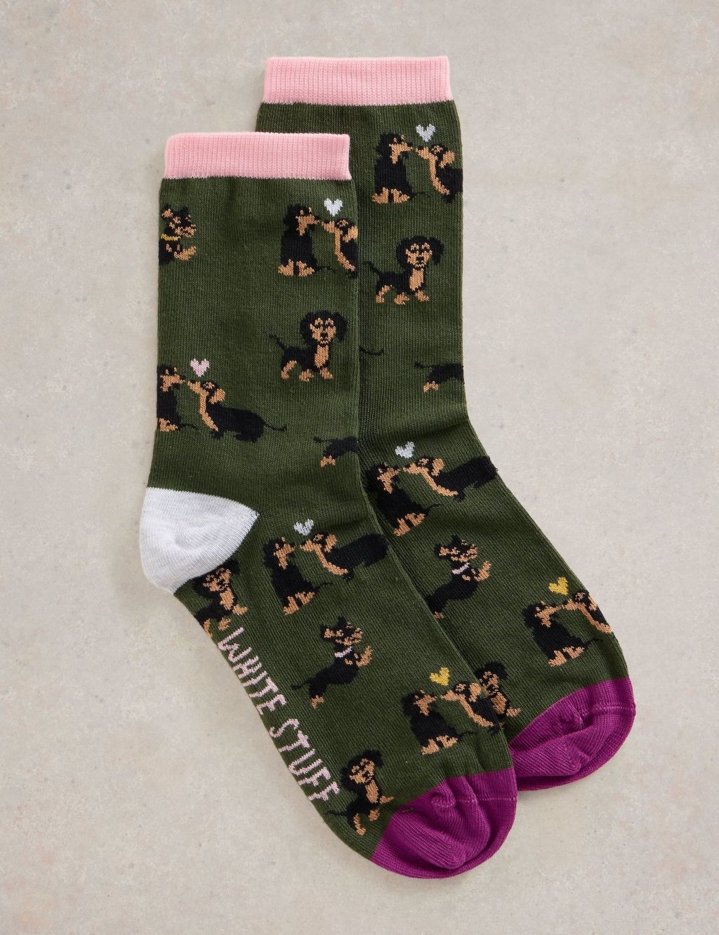 Cotton Rich Sausage Dog Ankle High Socks 1 of 2