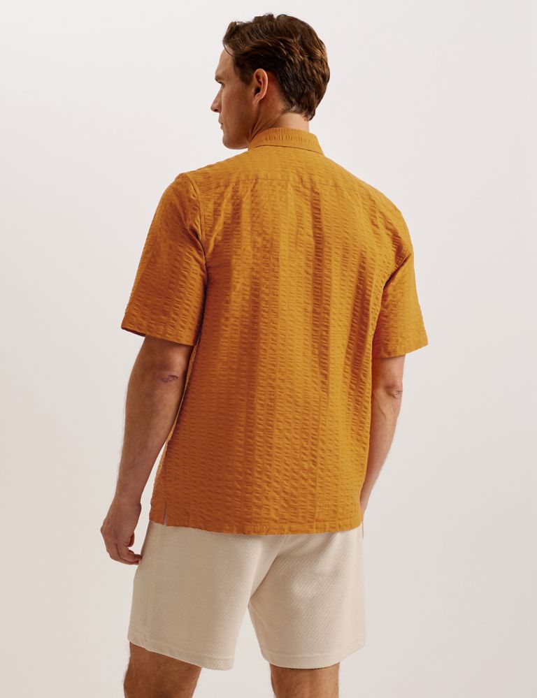 Cotton Rich Seersucker Stripe Oxford Shirt 3 of 3