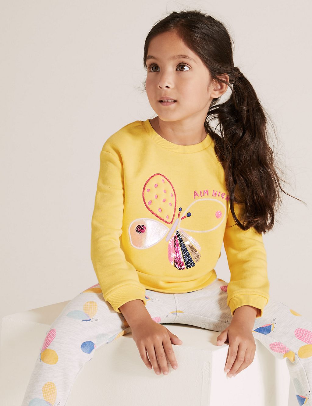 Cotton Rich Sequin Butterfly Sweatshirt (2-7 Yrs) 3 of 4