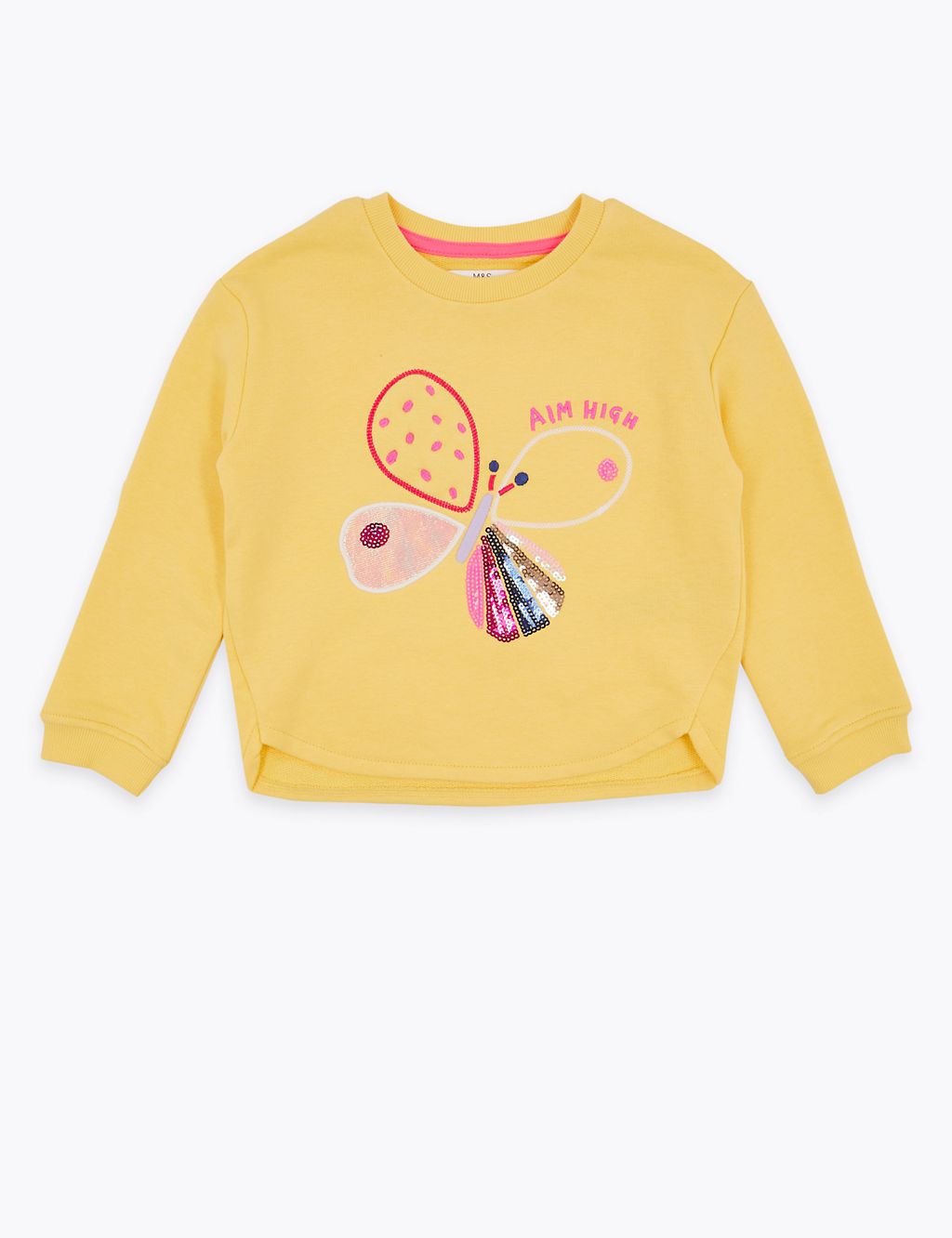Cotton Rich Sequin Butterfly Sweatshirt (2-7 Yrs) 1 of 4