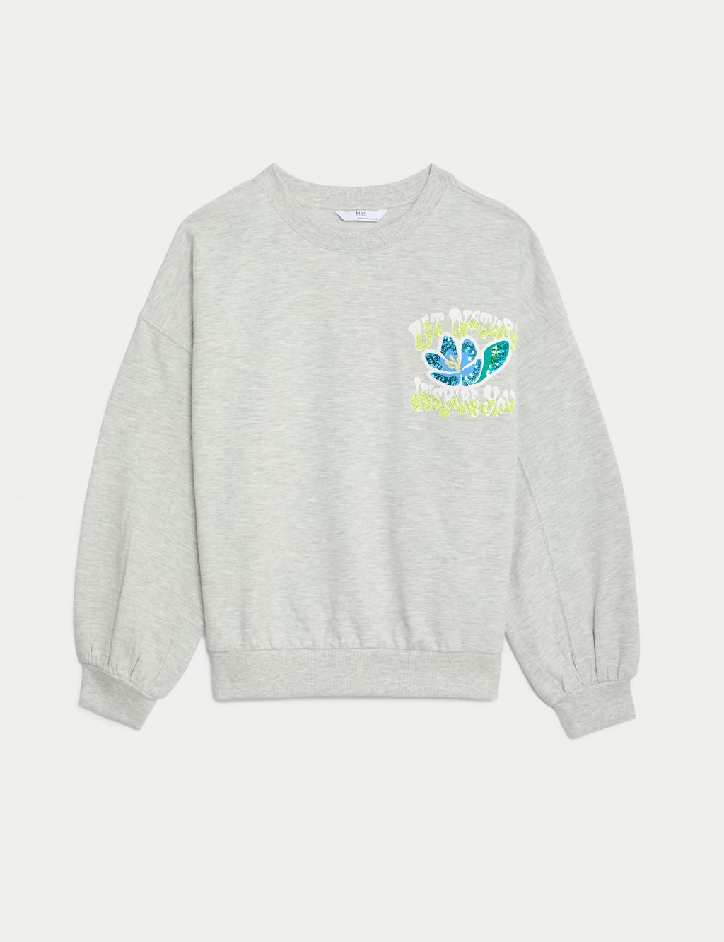 Cotton Rich Sequin Sweatshirt (6-16 Yrs) 1 of 6