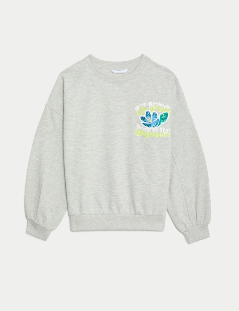 Cotton Rich Sequin Sweatshirt (6-16 Yrs) 2 of 6