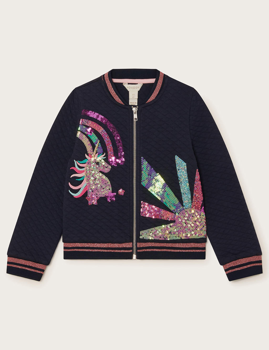 Unicorn sequin bomber jacket discount