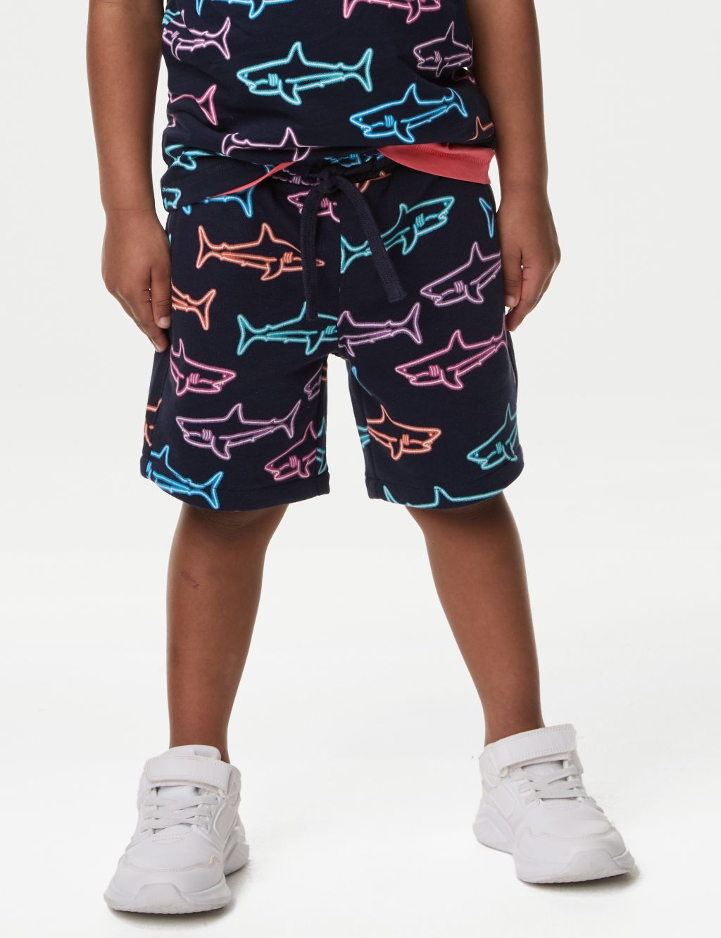 Cotton Rich Shark Print Shorts (2-8 Yrs) 4 of 5