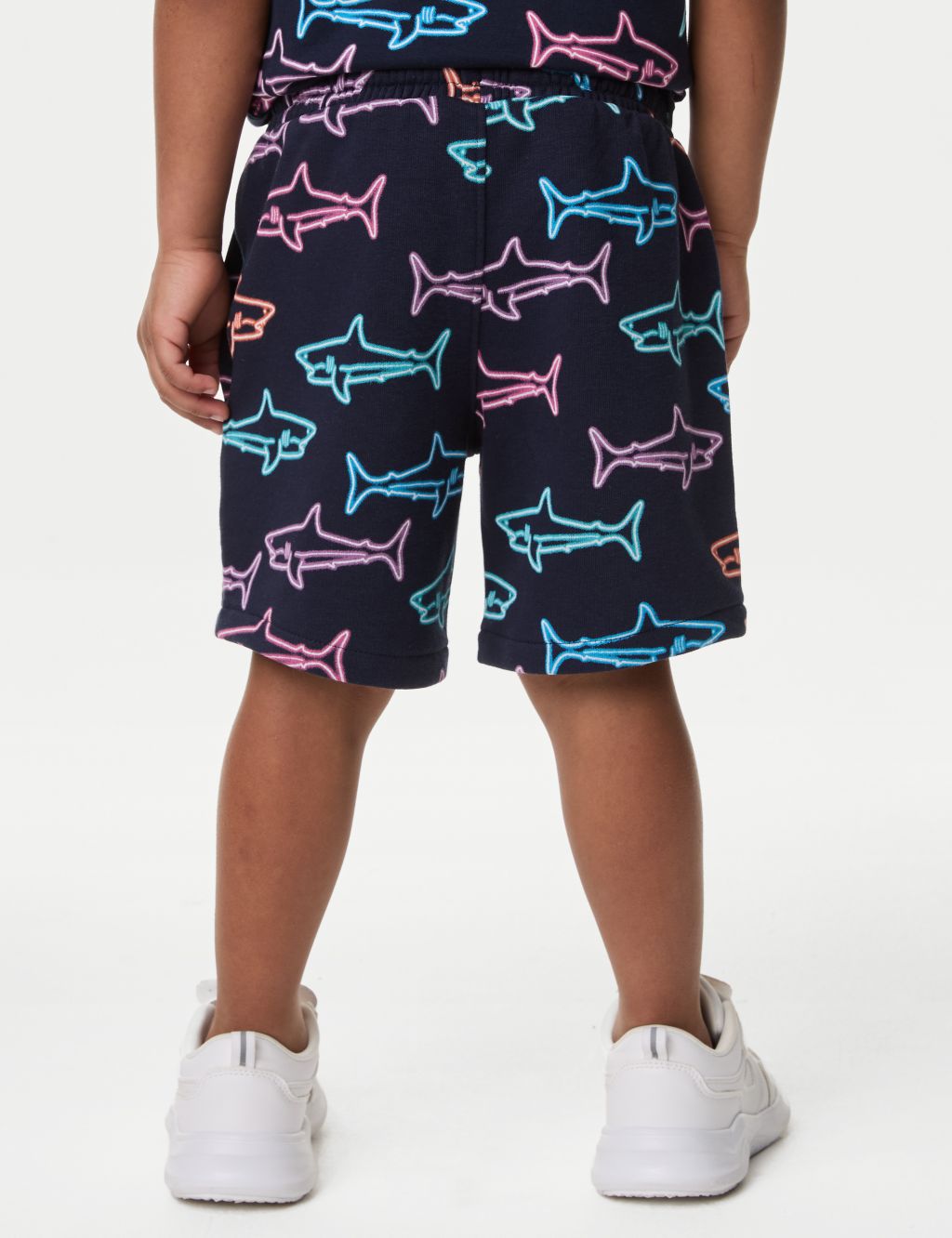 Cotton Rich Shark Print Shorts (2-8 Yrs) 5 of 5