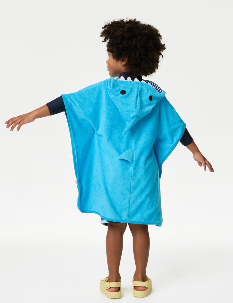 Cotton Rich Shark Towelling Poncho (2-8 Yrs) 6 of 6