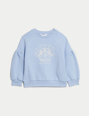 Cotton Rich Shell Sweatshirt (2-8 Yrs) Image 2 of 5