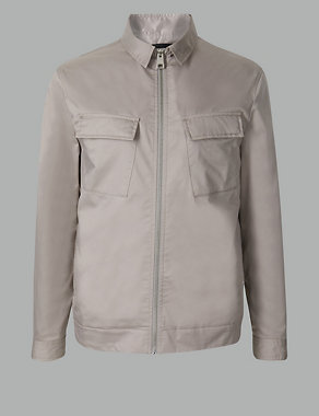 Cotton Rich Shirt Harrington Jacket Image 2 of 5