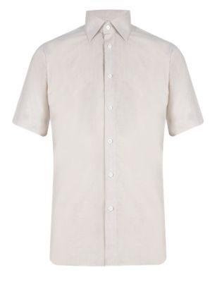 Cotton Rich Shirt with Linen Image 2 of 3