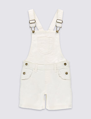 Cotton Rich Short Denim Dungarees (1-7 Years) Image 2 of 3