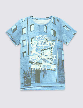 Cotton Rich Short Sleeve Hardware T-Shirt (5-14 Years) Image 2 of 3