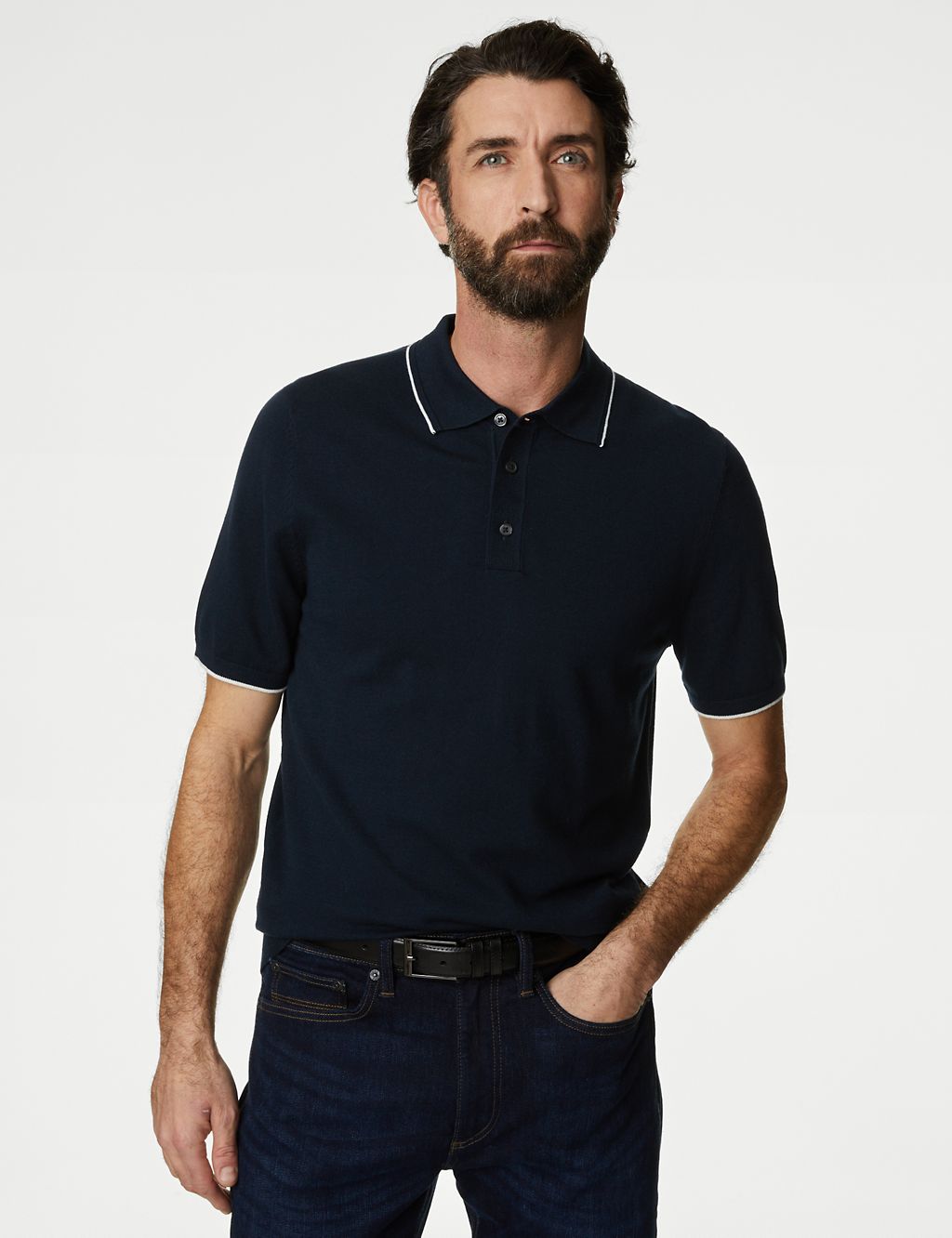 Cotton Rich Short Sleeve Knitted Polo Shirt 3 of 5