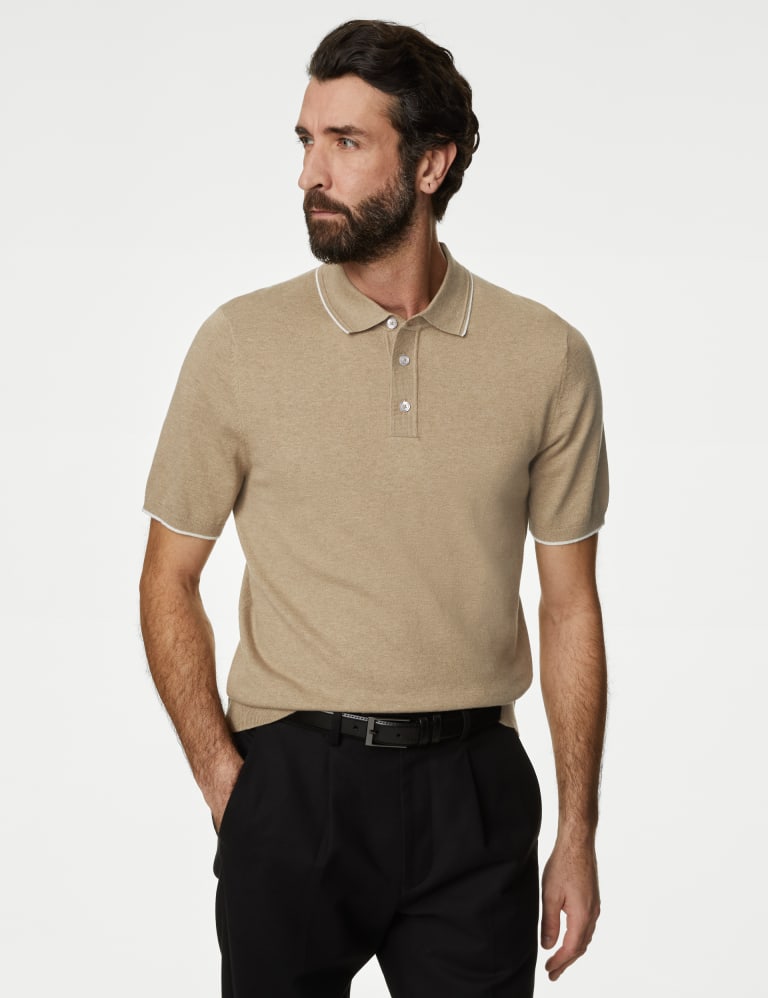 Cotton Rich Short Sleeve Knitted Polo Shirt 3 of 5