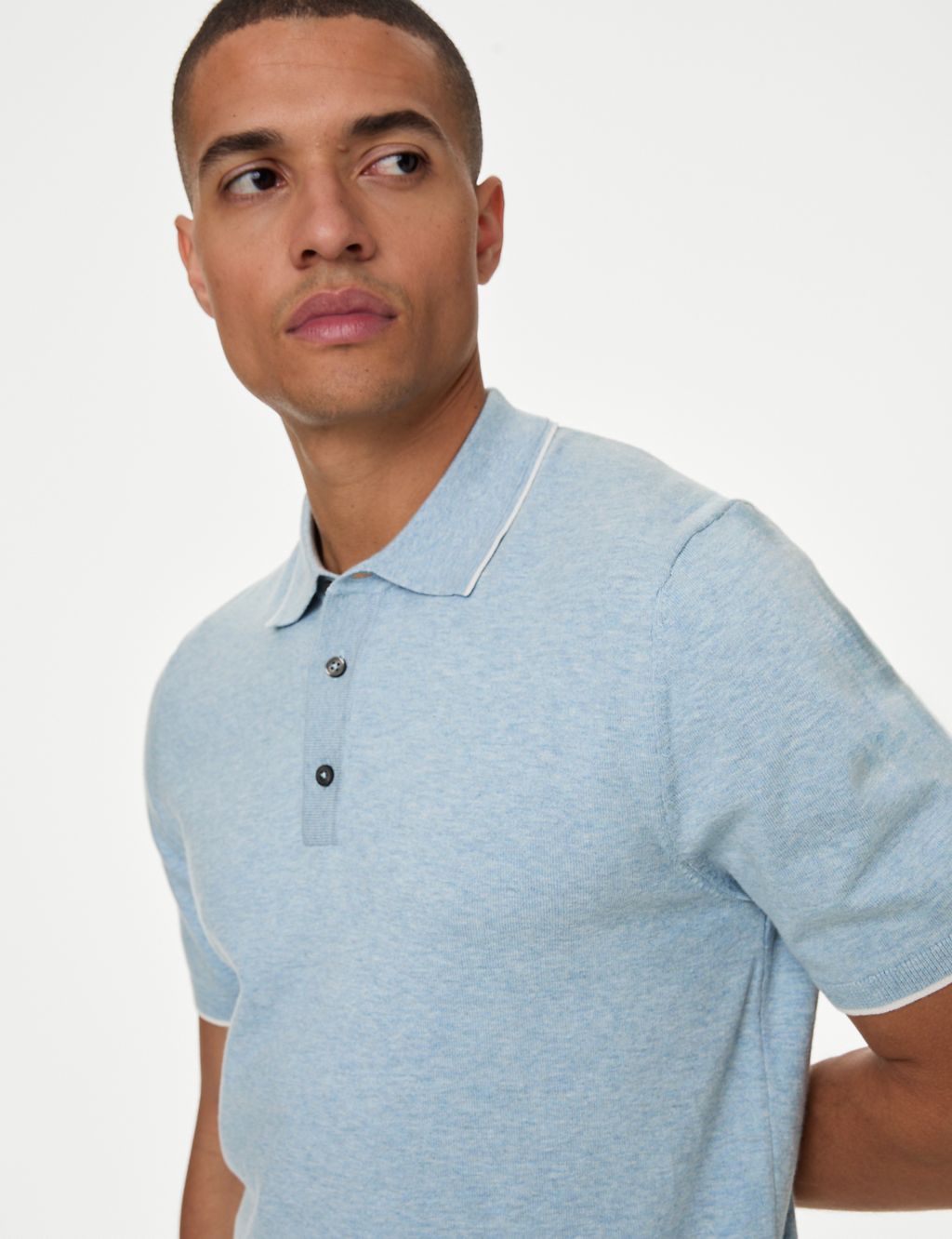 Cotton Rich Short Sleeve Knitted Polo Shirt 2 of 5