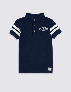 Cotton Rich Short Sleeve Polo Shirt (3-14 Years) Image 2 of 4
