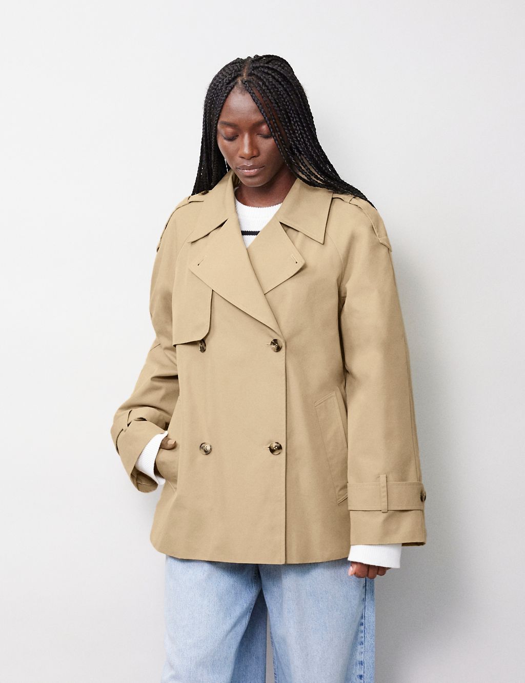 Cotton Rich Short Trench Coat 3 of 4
