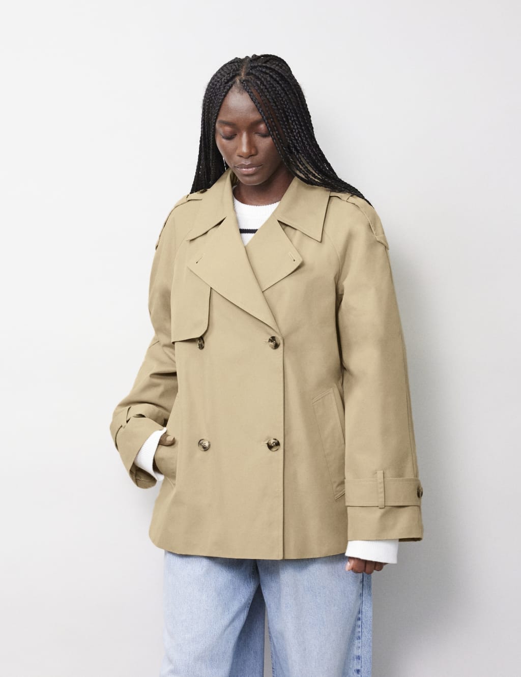 Cotton Rich Short Trench Coat 3 of 4