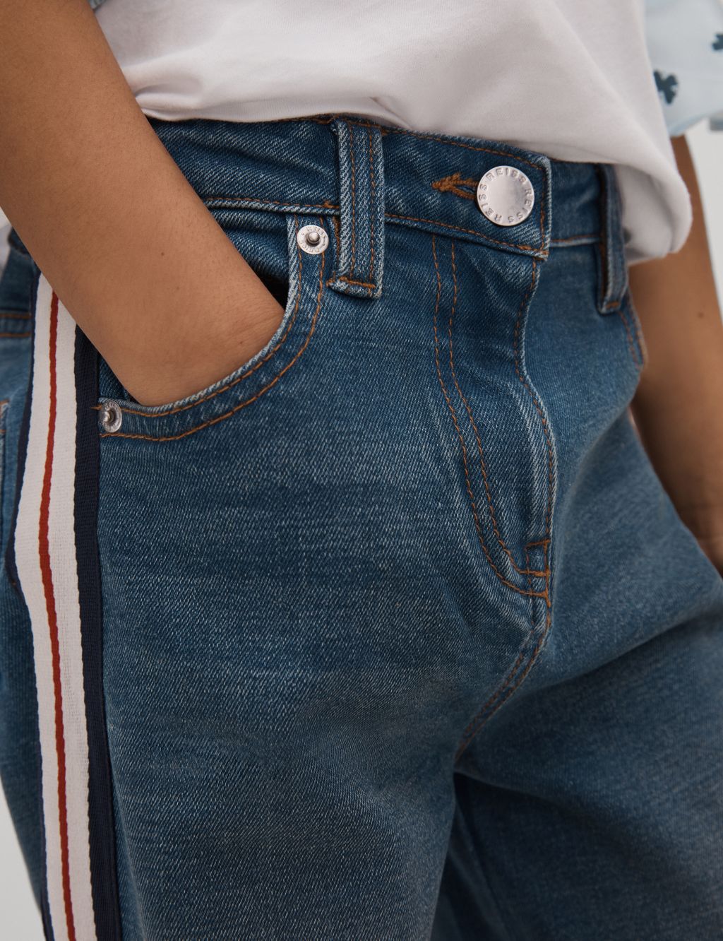 Cotton Rich Side Stripe Jeans (4-14 Yrs) 5 of 6